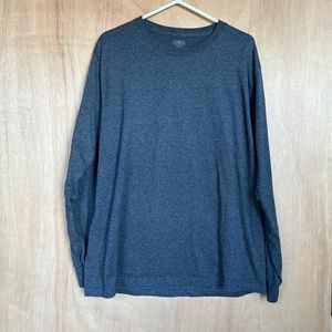 Jerzees Gray Grey Cotton Blend Long Sleeve T-Shirt Tee Large L